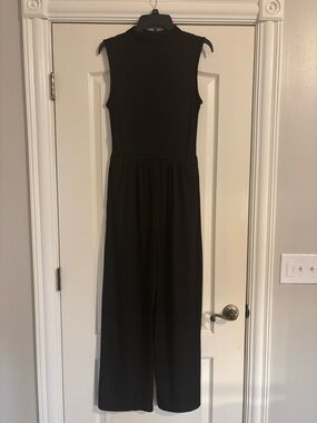 Mock Neck Black Sleeveless Jumpsuit